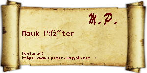 Mauk Péter névjegykártya